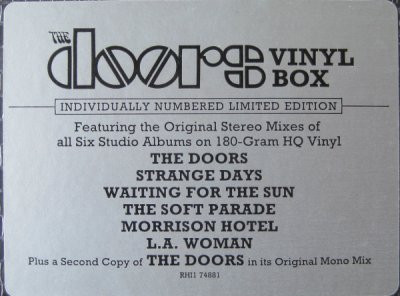 The Doors - Vinyl Box | Rhino Records (RHI1 74881) - 4 The Doors - Vinyl Box | Rhino Records (RHI1 74881) - 4