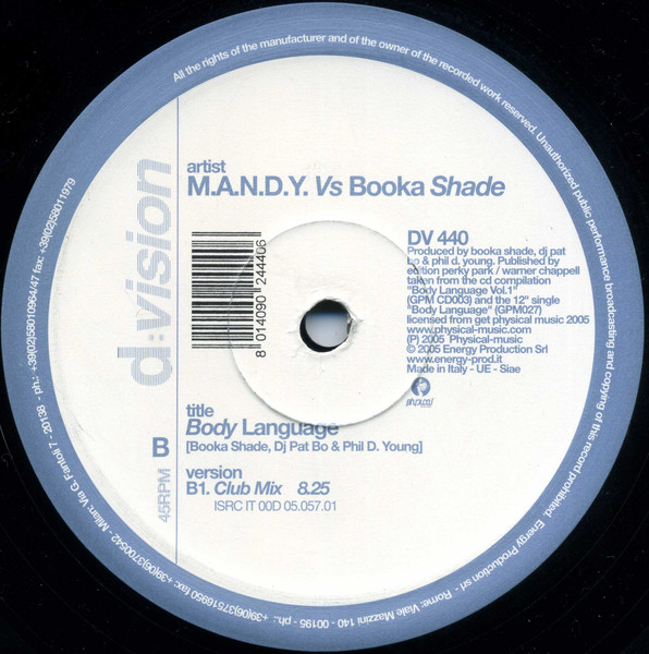 M.A.N.D.Y. vs. Booka Shade - Body Language | D:vision Records (DV 440) - 3 M.A.N.D.Y. vs. Booka Shade - Body Language | D:vision Records (DV 440) - 3
