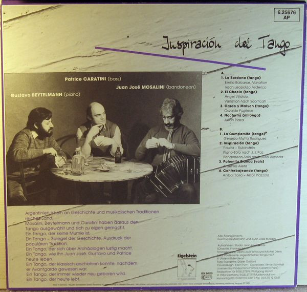 Juán José Mosalini • Gustavo Beytelmann • Patrice Caratini - Inspiración Del Tango | Eigelstein Musikproduktion (6.25676) - 2 Juán José Mosalini • Gustavo Beytelmann • Patrice Caratini - Inspiración Del Tango | Eigelstein Musikproduktion (6.25676) - 2