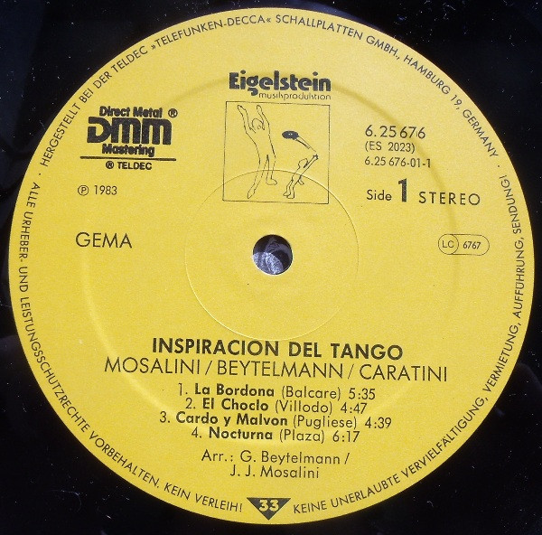Juán José Mosalini • Gustavo Beytelmann • Patrice Caratini - Inspiración Del Tango | Eigelstein Musikproduktion (6.25676) - 3 Juán José Mosalini • Gustavo Beytelmann • Patrice Caratini - Inspiración Del Tango | Eigelstein Musikproduktion (6.25676) - 3