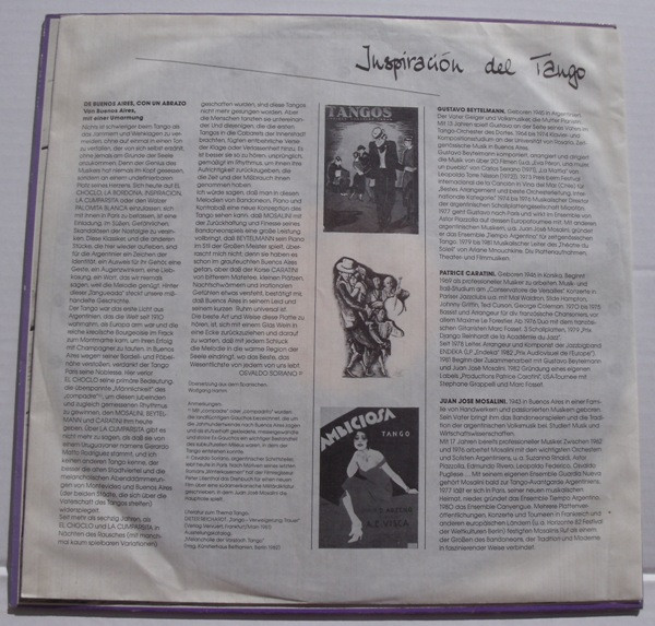 Juán José Mosalini • Gustavo Beytelmann • Patrice Caratini - Inspiración Del Tango | Eigelstein Musikproduktion (6.25676) - 4 Juán José Mosalini • Gustavo Beytelmann • Patrice Caratini - Inspiración Del Tango | Eigelstein Musikproduktion (6.25676) - 4