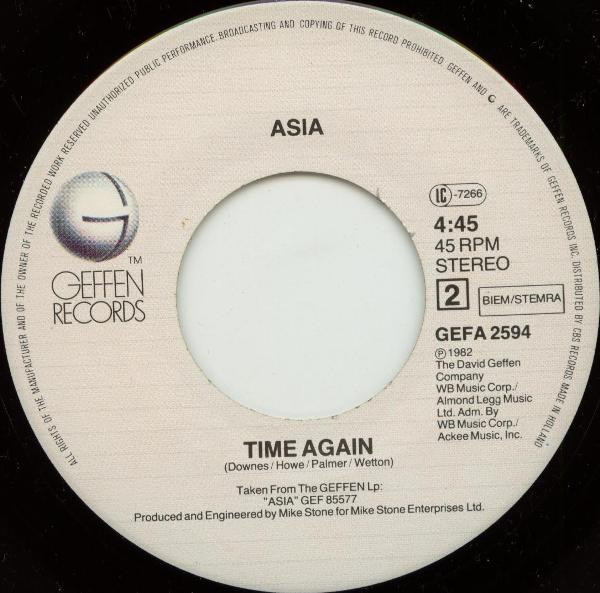 Asia - Only Time Will Tell | Geffen Records (GEFA 2594) - 4 Asia - Only Time Will Tell | Geffen Records (GEFA 2594) - 4