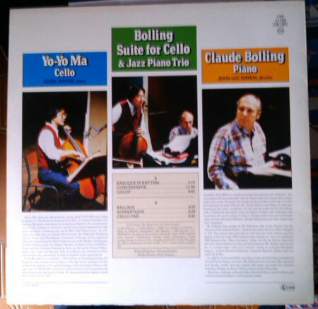 Claude Bolling & Yo-Yo Ma - Suite For Cello & Jazz Piano Trio | CBS (71123) - 2