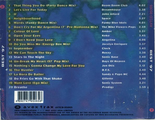 Various - Best '97 - Nothin' But The Best Dance Hits | Avex Trax (AVTCD-95065) - 2