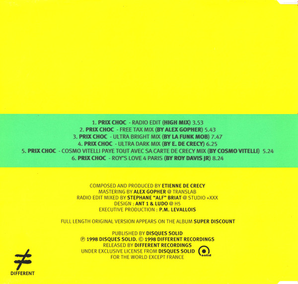Etienne De Crécy - Prix Choc | Different (DIF 007 CD) - 3 Etienne De Crécy - Prix Choc | Different (DIF 007 CD) - 3