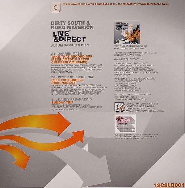 Various - Live & Direct - Album Sampler Disc 1 | Cr2 Records (12C2LD001)