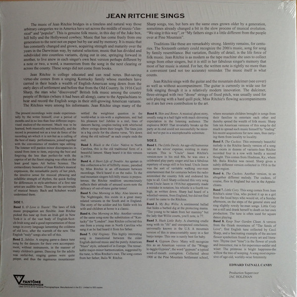 Jean Ritchie - Singing The Traditional Songs Of Her Kentucky Mountain Family | Fantôme Phonographique (OME1019) - 4
