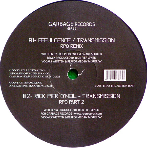 Snake Sedrick / Rick Pier O'Neil - Effulgence / Transmission | Garbage Records (GBR 032) - 2