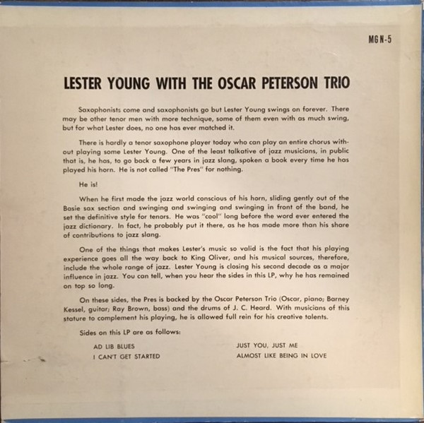 Lester Young - Lester Young With The Oscar Peterson Trio #1 | Blue Star (GLP 6988) - 2