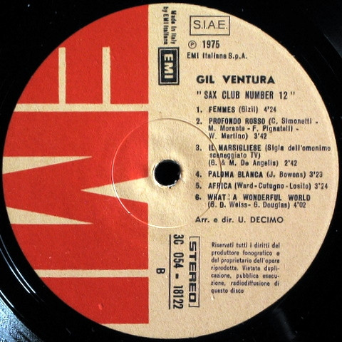 Gil Ventura - Sax Club Number 12 | EMI (3C 054 - 18122) - 4