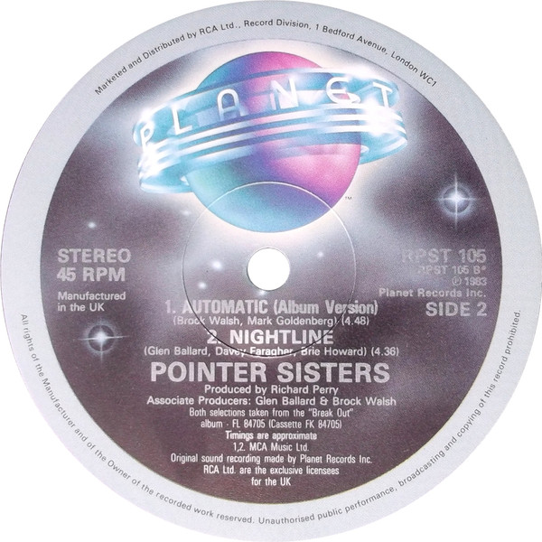 Pointer Sisters - Automatic | Planet (RPST 105) - 4 Pointer Sisters - Automatic | Planet (RPST 105) - 4