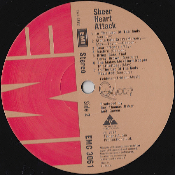 Queen - Sheer Heart Attack | EMI (EMC 3061) - 4 Queen - Sheer Heart Attack | EMI (EMC 3061) - 4