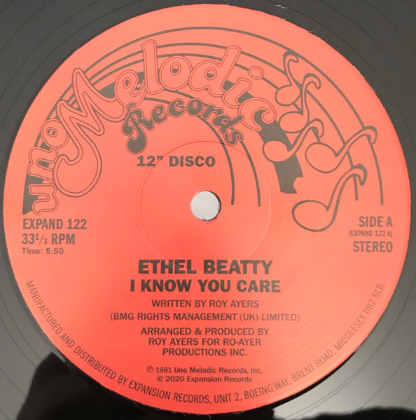 Ethel Beatty - I Know You Care / It's Your Love | Expansion (EXPAND122) Ethel Beatty - I Know You Care / It's Your Love | Expansion (EXPAND122)