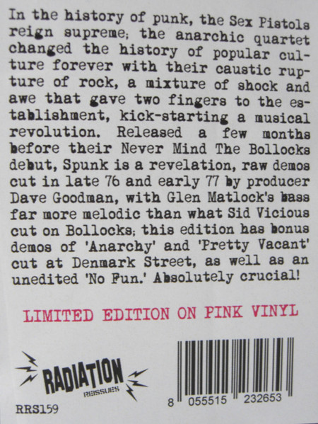 Sex Pistols - Spunk (The Demos 1976-1977) | Radiation Reissues (RRS159) - 3