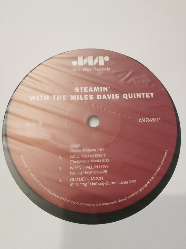 The Miles Davis Quintet - Steamin' With The Miles Davis Quintet | Jazz Wax Records (JWR 4501) - main The Miles Davis Quintet - Steamin' With The Miles Davis Quintet | Jazz Wax Records (JWR 4501) - main