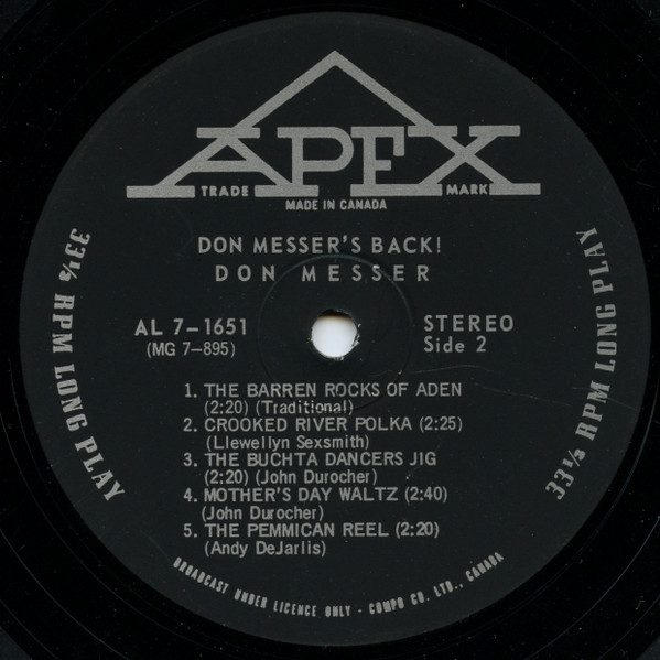 Don Messer - Don Messer's Back! | Apex (AL 7-1651) - 3 Don Messer - Don Messer's Back! | Apex (AL 7-1651) - 3