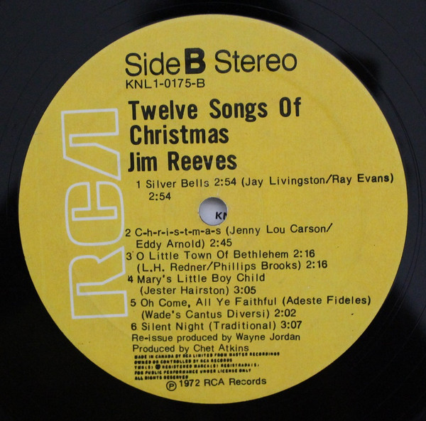 Jim Reeves - Twelve Songs Of Christmas | RCA (KNL1-0175) - 4 Jim Reeves - Twelve Songs Of Christmas | RCA (KNL1-0175) - 4