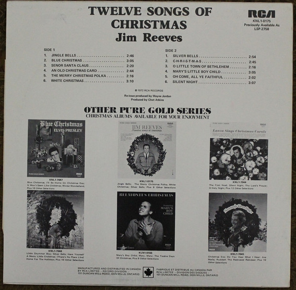 Jim Reeves - Twelve Songs Of Christmas | RCA (KNL1-0175) - 2 Jim Reeves - Twelve Songs Of Christmas | RCA (KNL1-0175) - 2