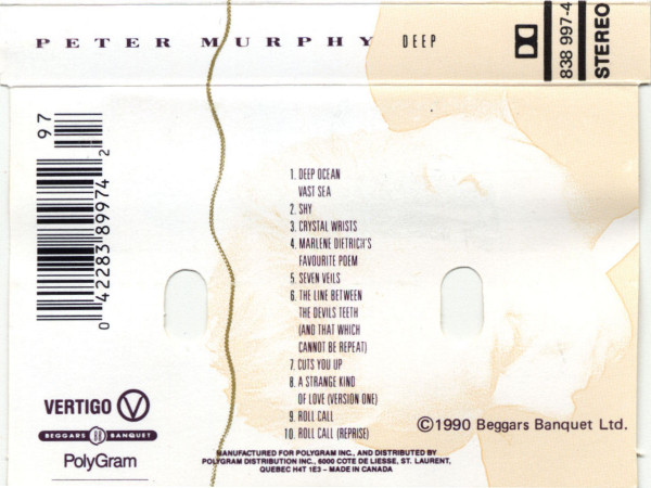 Peter Murphy - Deep [Cassette] | Vertigo (838 997-4) - 2