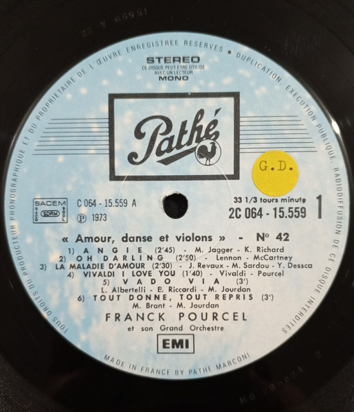 Franck Pourcel - Amour, Danse Et Violons - N° 42 | Pathé (2 C 064 - 15559) - 3