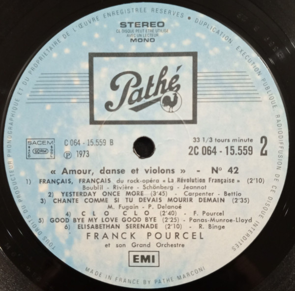 Franck Pourcel - Amour, Danse Et Violons - N° 42 | Pathé (2 C 064 - 15559) - 4