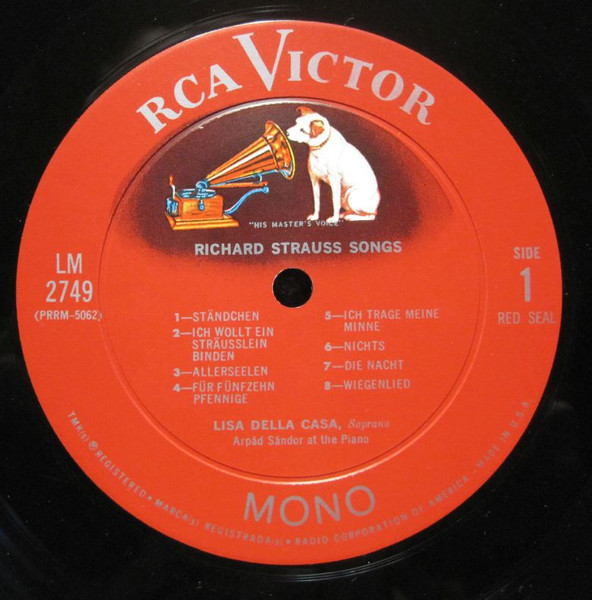 Lisa Della Casa - Richard Strauss Songs | RCA Victor Red Seal (LM-2749) - 4 Lisa Della Casa - Richard Strauss Songs | RCA Victor Red Seal (LM-2749) - 4