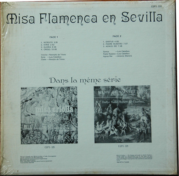 Antonio Mairena , Naranjito De Triana , Luis Caballero , José Cala "El Poeta" - Misa Flamenca En Sevilla | RCA Victor (CGPS330) - 2 Antonio Mairena , Naranjito De Triana , Luis Caballero , José Cala "El Poeta" - Misa Flamenca En Sevilla | RCA Victor (CGPS330) - 2