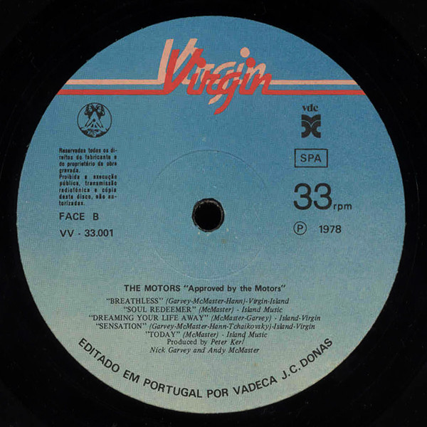 The Motors - Approved By The Motors | Virgin (VV-33 001) - 4