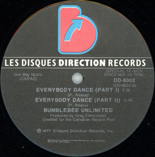 Bumblebee Unlimited - Everybody Dance (12") [Vinyl] | Les Disques Direction Records (DD-8002) - 2