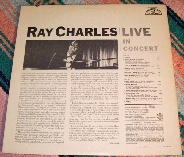 Ray Charles - Ray Charles Live In Concert | ABC-Paramount (ST 90144) - 2 Ray Charles - Ray Charles Live In Concert | ABC-Paramount (ST 90144) - 2