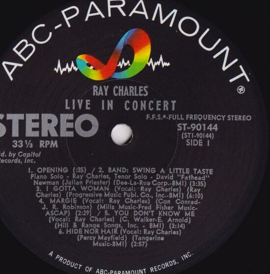 Ray Charles - Ray Charles Live In Concert | ABC-Paramount (ST 90144) - 3 Ray Charles - Ray Charles Live In Concert | ABC-Paramount (ST 90144) - 3