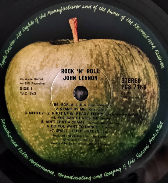 John Lennon - Rock 'N' Roll | Apple Records (PCS 7169) - 3