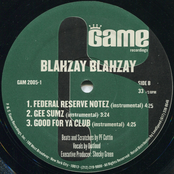 Blahzay Blahzay - Federal Reserve Notez (FRN'Z) / Gee Sums / Good For Ya Club | Game Recordings (GAM 2005-1) - 4 Blahzay Blahzay - Federal Reserve Notez (FRN'Z) / Gee Sums / Good For Ya Club | Game Recordings (GAM 2005-1) - 4