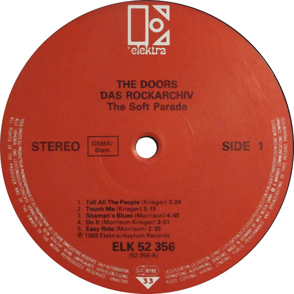 The Doors - The Soft Parade | Elektra (ELK 52 356) - 3