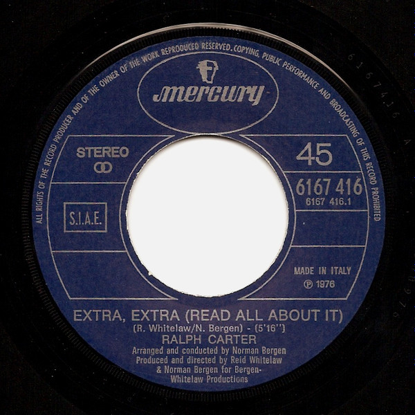 Ralph Carter - Extra,Extra (Read All About it) | Mercury (6167 416) - 2