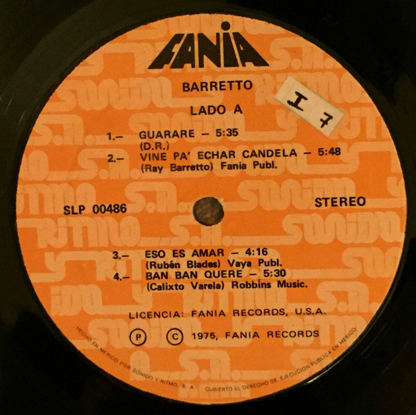 Ray Barretto - Barretto | Fania Records (SLP 00486) - 3