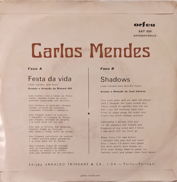 Carlos Mendes - Festa Da Vida | Orfeu (SAT 830) - 2