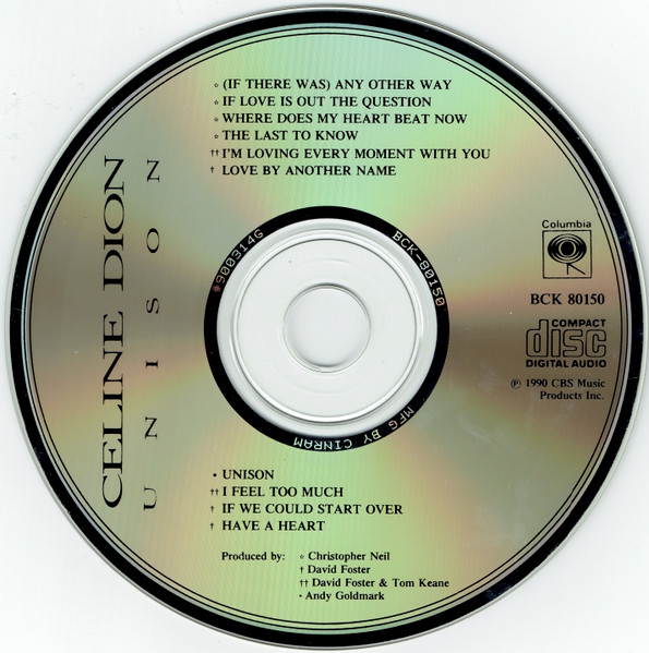 Céline Dion - Unison [CD] | Columbia (BCK 80150) - 3