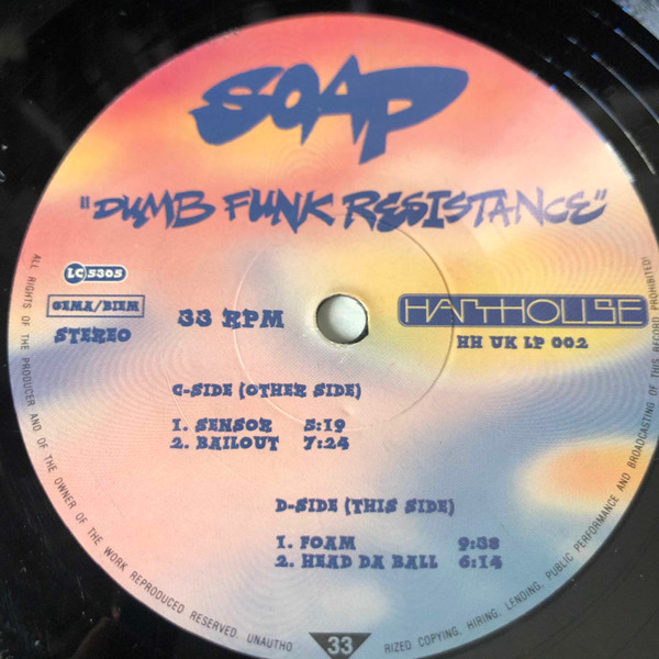 Soap - Dumb Funk Resistance | Harthouse (HH UK LP 002) - 3