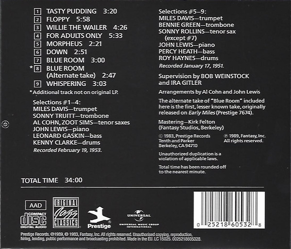 Miles Davis - Miles Davis And Horns | Original Jazz Classics (0025218605328) - 2
