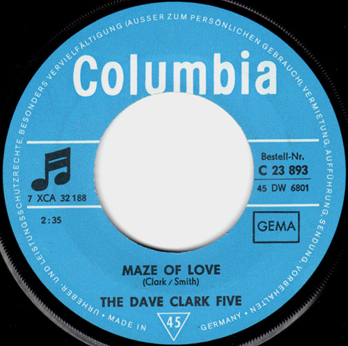 The Dave Clark Five - The Red Balloon / Maze Of Love | Columbia (C 23 893) - 4 The Dave Clark Five - The Red Balloon / Maze Of Love | Columbia (C 23 893) - 4