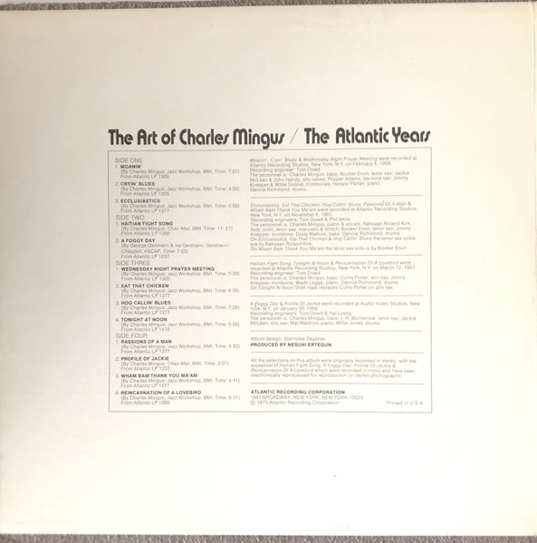 Charles Mingus - The Art Of Charles Mingus (The Atlantic Years) | Atlantic (SD 2-302) - 2