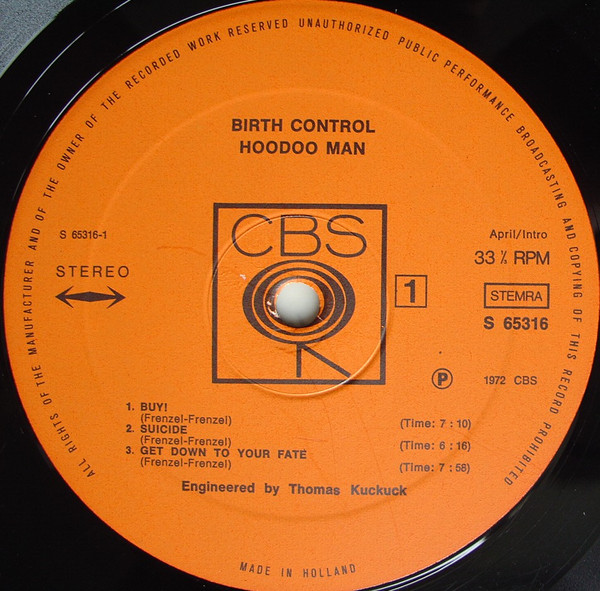 Birth Control - Hoodoo Man | CBS (S 65 316) - 4 Birth Control - Hoodoo Man | CBS (S 65 316) - 4