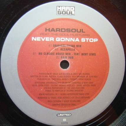 Hardsoul Featuring The Soulhustlers - Never Gonna Stop | Hardsoul Pressings (HSP2002) - main