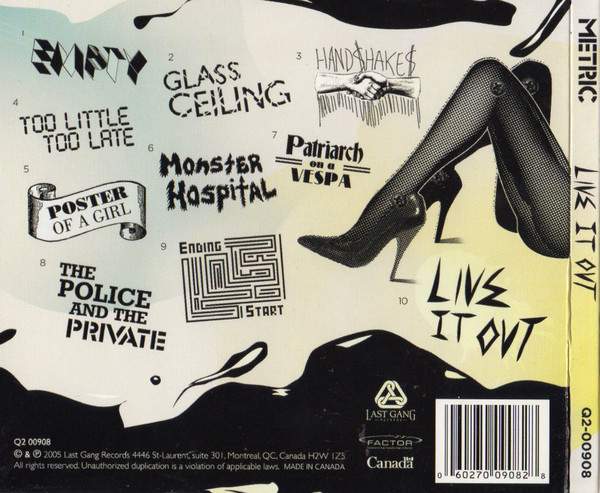 Metric - Live It Out [CD] | Last Gang Records (Q2-00908) - 2