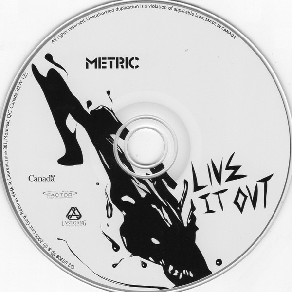Metric - Live It Out [CD] | Last Gang Records (Q2-00908) - 3