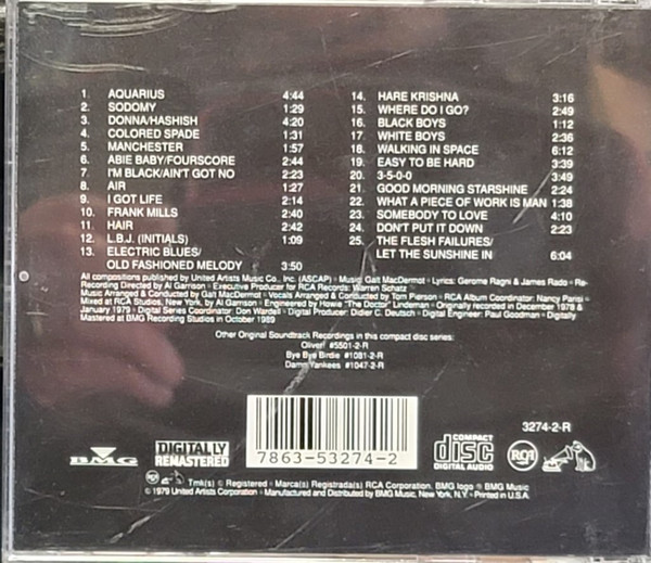 Galt MacDermot - Hair (Original Soundtrack Recording) | RCA (3274-2-R) - 2
