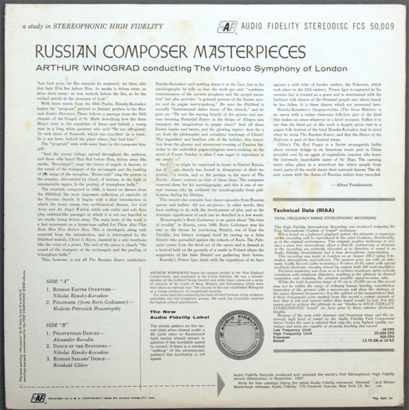 Arthur Winograd Conducting Virtuoso Symphony Of London - Russian Composer Masterpieces | Audio Fidelity (FCS 50,009) - 2 Arthur Winograd Conducting Virtuoso Symphony Of London - Russian Composer Masterpieces | Audio Fidelity (FCS 50,009) - 2