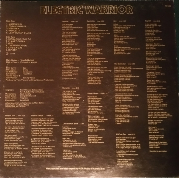 T. Rex - Electric Warrior | Reprise Records (6466) - 2 T. Rex - Electric Warrior | Reprise Records (6466) - 2