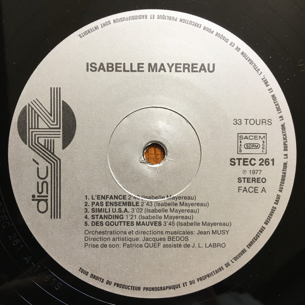 Isabelle Mayereau - Isabelle Mayereau [Vinyl] | Disc'Az (STEC 261) - 3